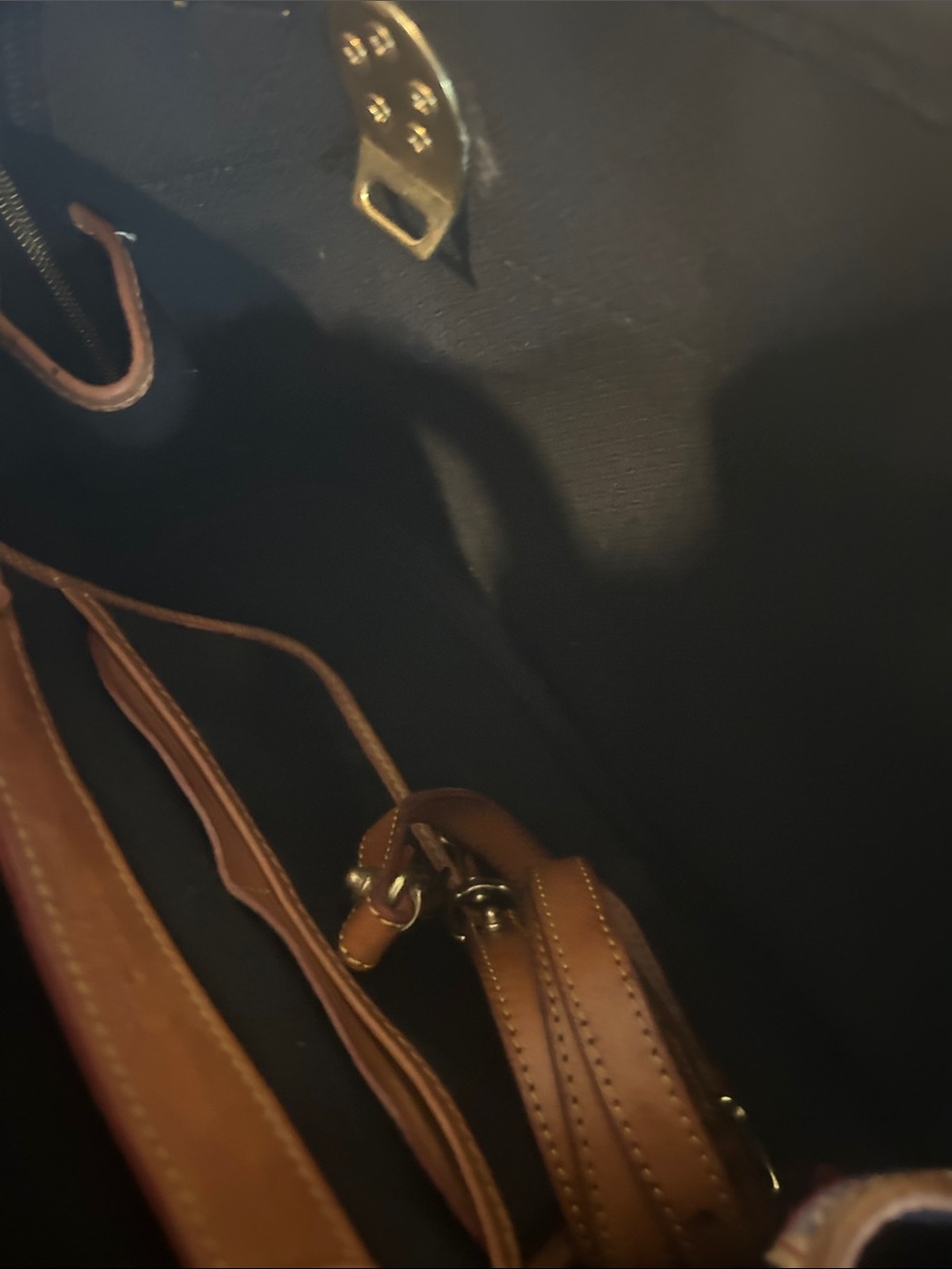 Dooney & Bourke Navy and Brown Satchel - Picture 4 of 5